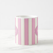 Mug Pink & Antique White Strips Bronze Monogramme (Centre)
