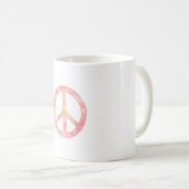 Mug Pink Aquarelle or Paix Signal Coeur (Devant droit)