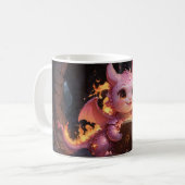Mug Pink Baby Dragon lit un livre (Devant gauche)
