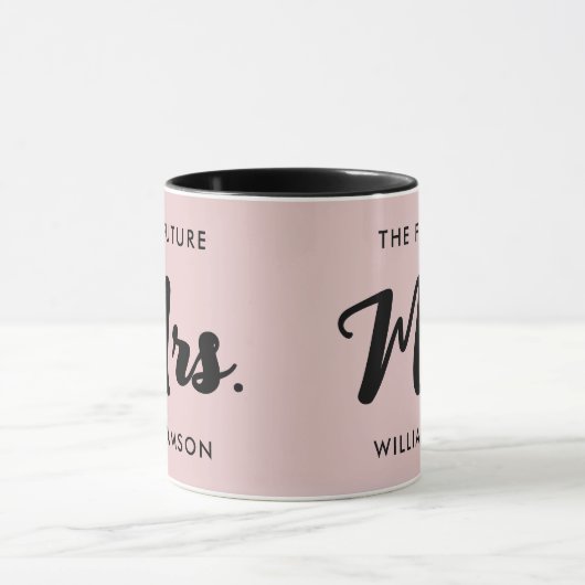 Mug Pink Black Future Mme Nom Se Marier (Centre)