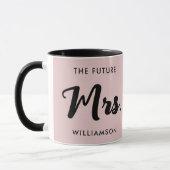 Mug Pink Black Future Mme Nom Se Marier (Gauche)