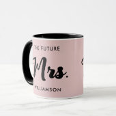 Mug Pink Black Future Mme Nom Se Marier (Devant gauche)