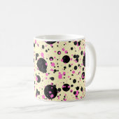 Mug Pink & Black Polka Dot Glam Pattern (Devant droit)