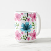 Mug Pink & Blue Floral Seamless Pattern (Devant droit)