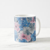 Mug Pink Blue Flowers Sparkle (Devant droit)