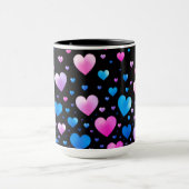 Mug Pink & Blue Glowing Hearts (Centre)