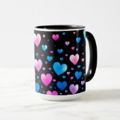 Mug Pink & Blue Glowing Hearts (Devant droit)