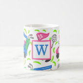 Mug Pink Blue Green Golf Preppy Initial (Centre)