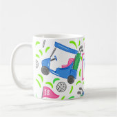 Mug Pink Blue Green Golf Preppy Initial (Gauche)