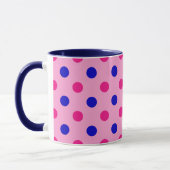 Mug Pink Blue Pink Polka Dot Pattern (Gauche)