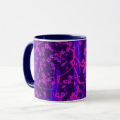 Mug PINK BLUE SAKURA FLEURS Modèle Floral japonais (Devant gauche)