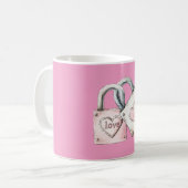 Mug Pink Blush Love Heart Locks (Devant gauche)