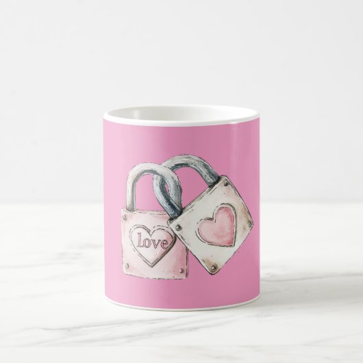 Mug Pink Blush Love Heart Locks (Centre)