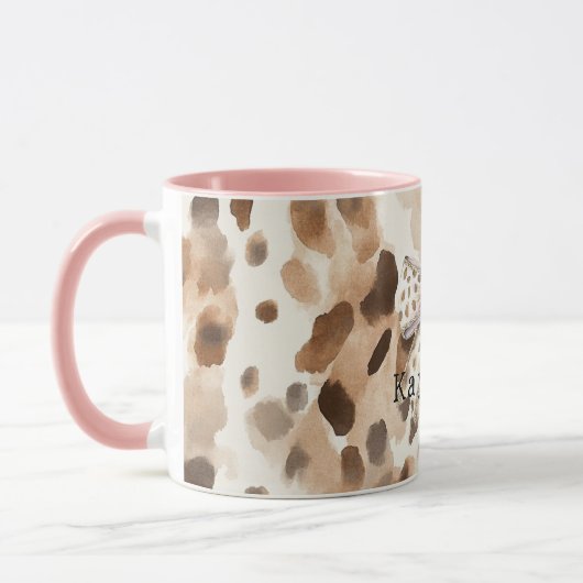 Mug Pink Bow Heart Leopard (Gauche)