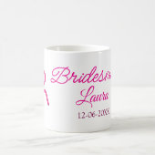 Mug PINK BOW minimalajouter nom bridesmaid année cadea (Centre)