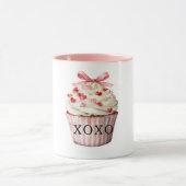 Mug Pink Bow Red Hearts Cupcake Birthday (Centre)