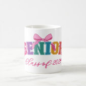 Mug Pink Bow Varsity Letter Senior Class of Year (Centre)