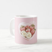 Mug Pink Bowl of Fruit: strawberries & bananas (Devant gauche)