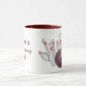 Mug Pink Bowling Ball Fête personnalisée (Centre)