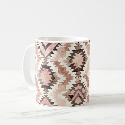 Mug Pink Brown Cowgirl Southwestern Tribal (Devant gauche)