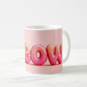 Mug Pink Cat Meow Mug. (Devant droit)
