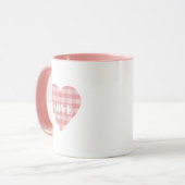 Mug Pink Check Love Print (Devant gauche)