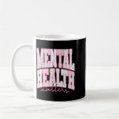 Mug Pink Checkered Mental Health Matters Spring Season (Gauche)