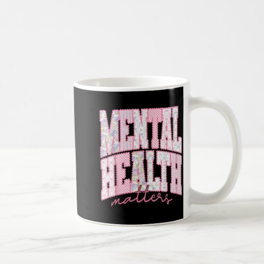 Mug Pink Checkered Mental Health Matters Spring Season (Droite)