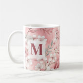 Mug Pink cherry blossom monogram (Gauche)