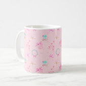 Mug Pink Christmas Coquette Bow Seamless Pattern (Devant gauche)