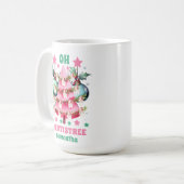 Mug Pink Christmas Dentist Joyeux Noël Nom personnalis (Devant gauche)