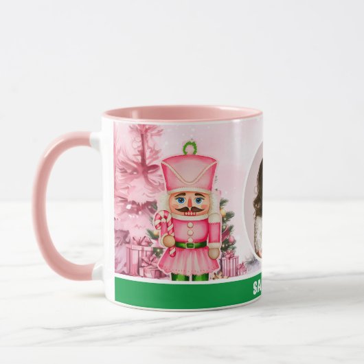 Mug Pink Christmas Nutcracker Kids Photo Hot Chocolat (Gauche)