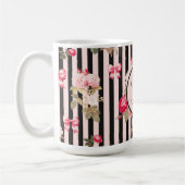 Mug Pink Coquette Bow Roses Vintages Black Stripes (Gauche)