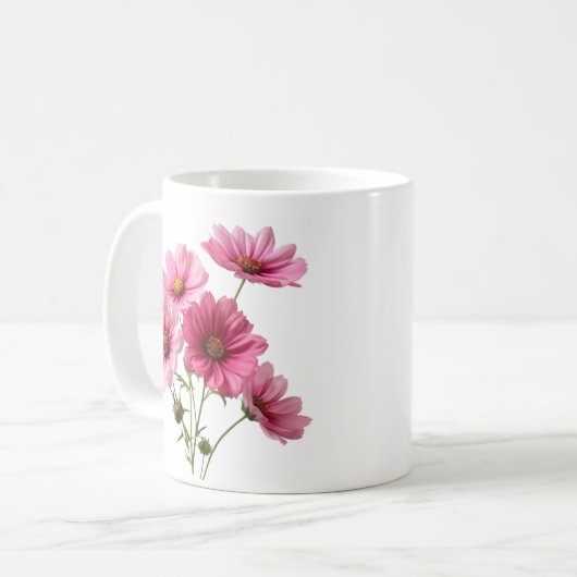 Mug Pink Cosmos Flowers-23456 (Devant gauche)
