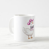 Mug Pink Cowgirl Hat Cow Print Bow Goose (Devant gauche)