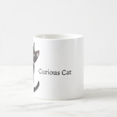 Mug Pink Curtain Curious Cat (Centre)