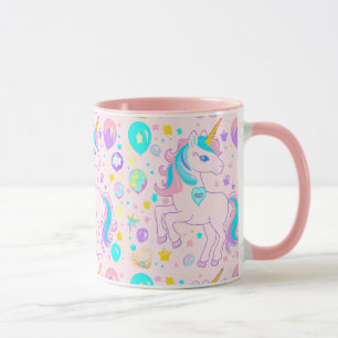 Mug Pink Cute Rainbow unicorne anniversaire filles enf