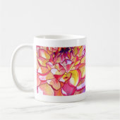 Mug Pink Dahlia fleurs aquarelle art (Gauche)