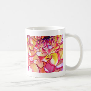 Mug Pink Dahlia fleurs aquarelle art