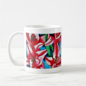 Mug Pink day Lily watercolor art painting (Gauche)