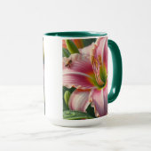 Mug Pink Daylily Floral (Devant droit)