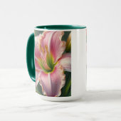 Mug Pink Daylily Floral (Devant gauche)