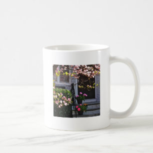 Mug Pink Dogwood and Pots of Geraniums