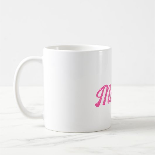 Mug Pink Elegant Script Best Mom Motif (Gauche)