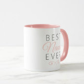 Mug Pink Elegant Typographie Moderne Best Nana Jamais (Devant droit)