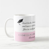 Mug Pink Félicitations Graduation Message Photo (Gauche)