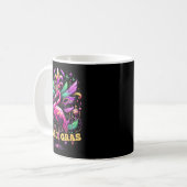 Mug Pink Flamingo Mardi Gras Crown And Beads Mask Carn (Devant gauche)