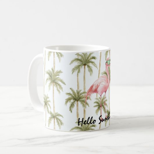 Mug Pink Flamingo Palm Trees (Devant gauche)
