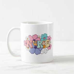 Mug Pink Floral Coeur Infirmière Docteur Café