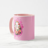 Mug Pink Floral Easter Egg – Spring Art - caneca (Devant gauche)